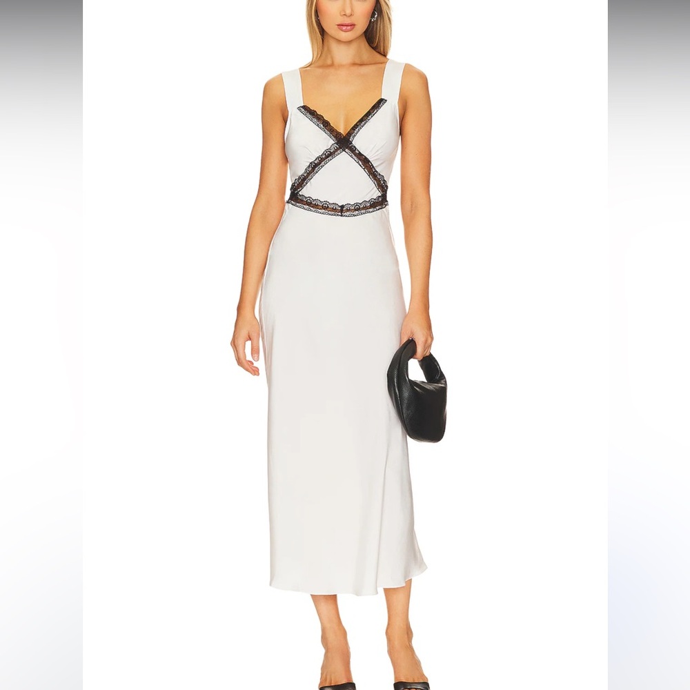 REVOLVE X Bardot Emory Lace Trim Long Formal Slip Dress NWT medium